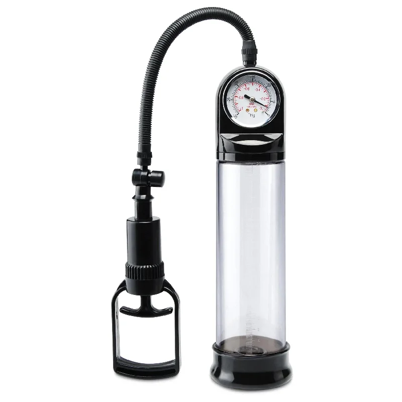 adult toys with sleek material finish-Pump Worx Accu-Meter Power Pump - Black