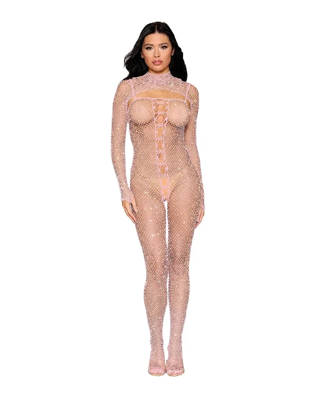 adult toys for couples enjoyment-Bodystocking and Shrug Dmnd - One Size - Pink