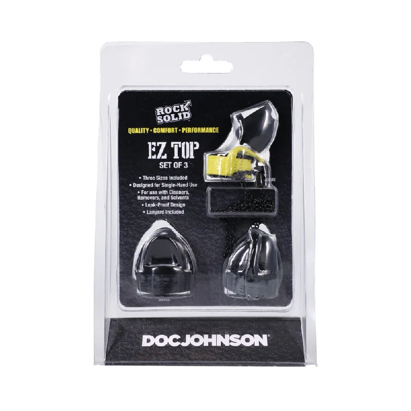 adult toys with wireless charging-Rock Solid EZ Top 3-Piece Set Black/Yellow/Grey