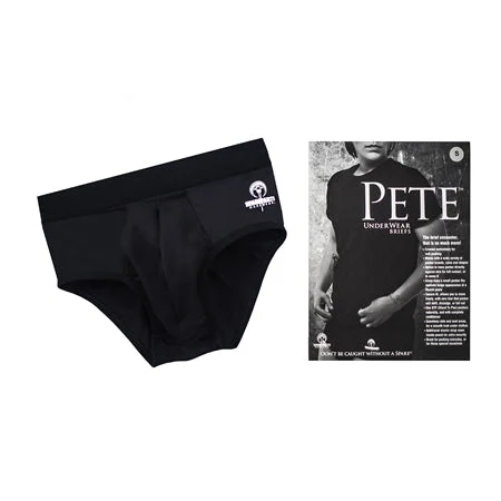 adult toys with durable design settings-SpareParts Pete Briefs Nylon Packing Underwear Black Size 3XL