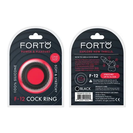 adult toys with textured finish design settings-Forto F-12 Liquid Silicone Cockring 35mm Black