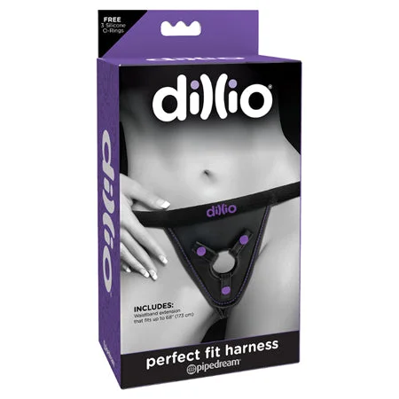 adult toys for discreet pleasure-Pipedream Dillio Adjustable Perfect Fit Harness Black/Purple