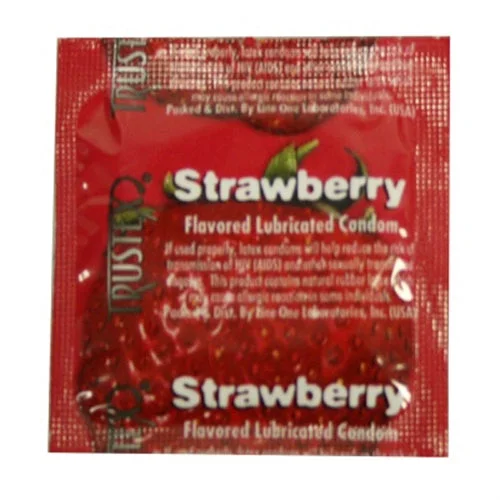 adult toys with vibration control finish-Trustex Flavored Lubricated Condoms - 3 Pack - Strawberry