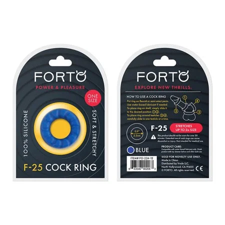 adult toys for couples bonding-Forto F-25 Liquid Silicone Cockring 23mm Blue