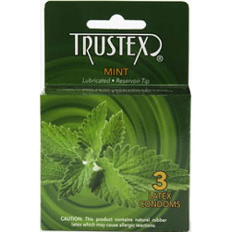 adult toys with soft silicone finish design-Trustex Flavored Lubricated Condoms - 3 Pack - Mint