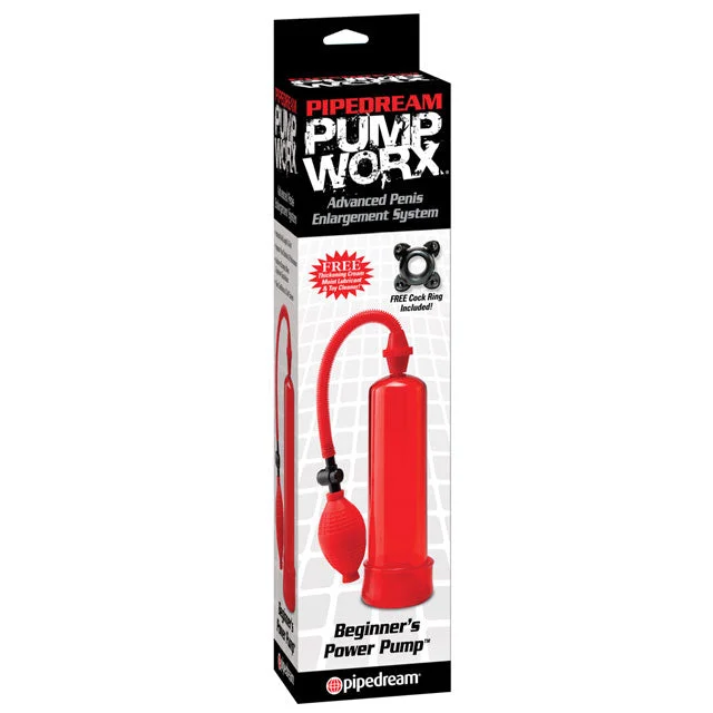 adult toys with powerful motor-Pipedream Pump Worx Beginner's Power Pump Red