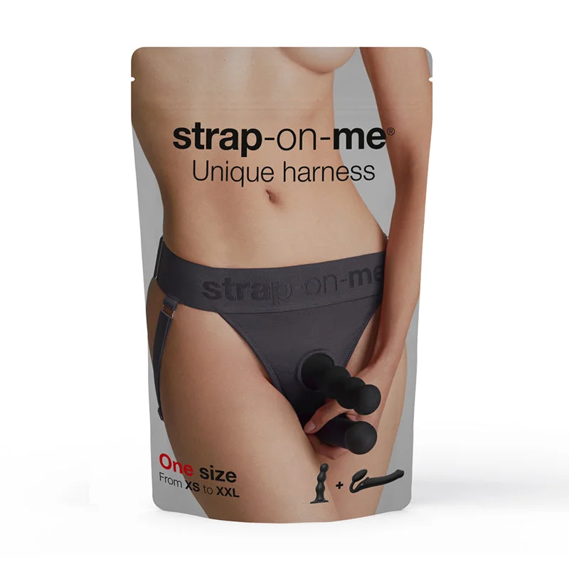 adult toys with durable design-Strap-On-Me Harness Lingerie Unique One Size Grey