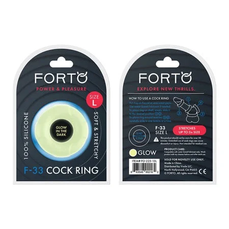 adult toys for intimate pleasure-Forto F-33 Liquid Silicone Cockring Large Glow