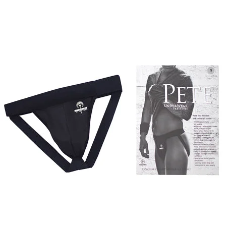 adult toys with soft texture finish design-SpareParts Pete Freestyle Nylon Packing Jock Black Size M