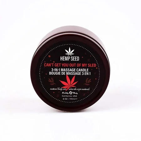 adult toys for couples relaxation-Earthly Body Hemp Seed 3-in-1 Holiday Candle Can't Get You Out Of My Sled 6 oz.