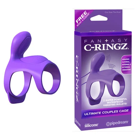 adult toys for quiet enjoyment-Pipedream Fantasy C-Ringz Ultimate Couples Cage Vibrating Cock Sheath Purple