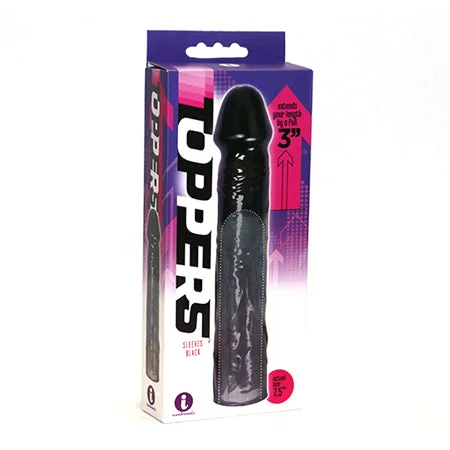 adult toys for couples wellness-The 9's, Toppers - Black, Extender Sleeve