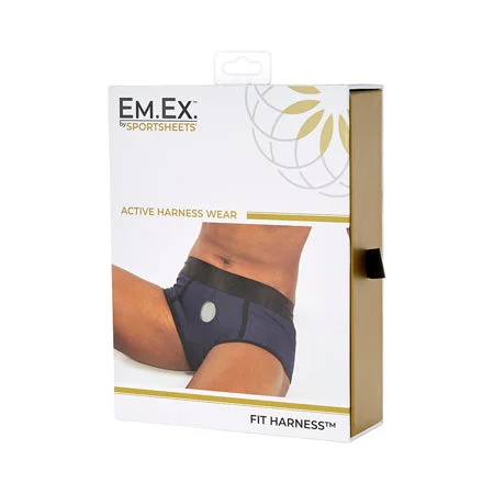 adult toys with ergonomic curve-Sportsheets Em.Ex. Fit Harness Navy L