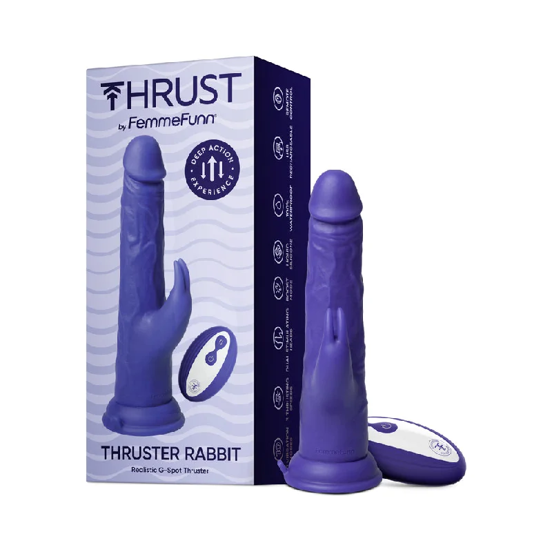 adult toys for couples intimacy-FemmeFunn Thruster Rabbit Dark Purple