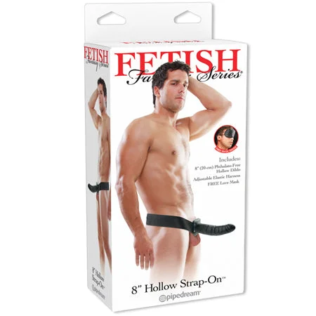 adult toys ergonomic design-Pipedream Fetish Fantasy Series 8 in. Hollow Strap-On Black