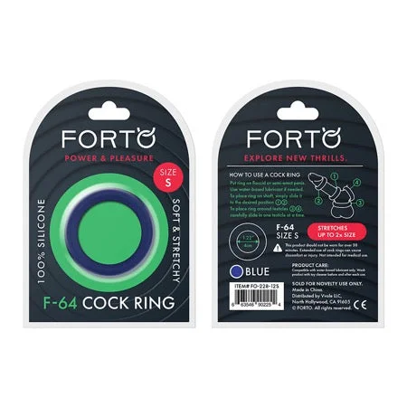 adult toys for sensual wellness time-Forto F-64 Wide Liquid Silicone Cockring Small Blue