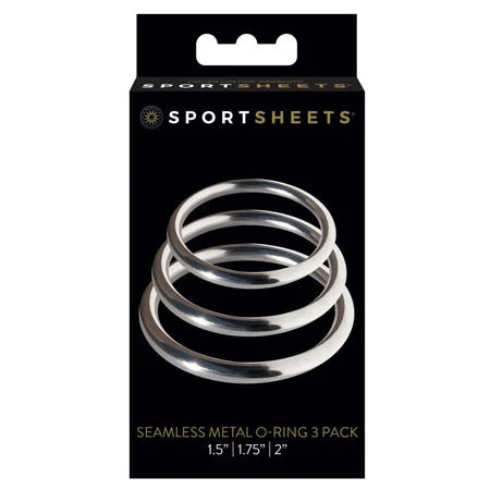 adult toys for discreet intimacy time-Sportsheets Metal O-Ring 3-Pack Silver