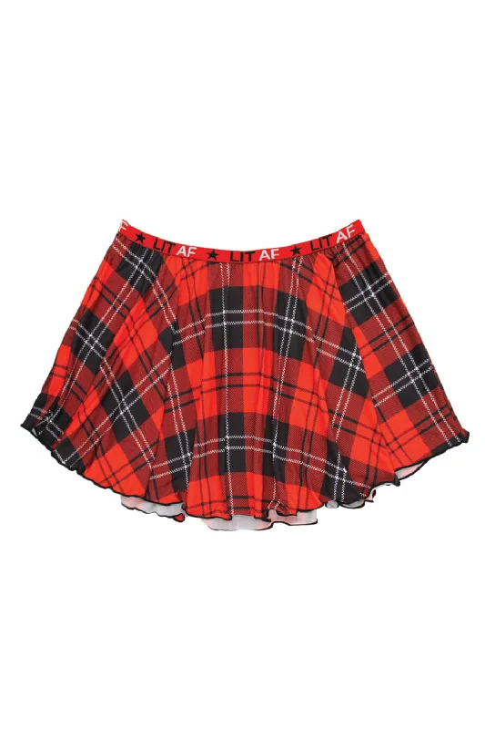 adult toys for intimate pleasure-Lit Af Plaid Skirt - Red Plaid - L/xl