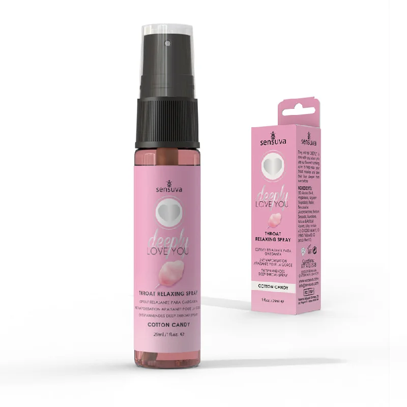 adult toys for discreet storage-Sensuva Deeply Love You Throat Relaxing Spray Cotton Candy 1 oz.