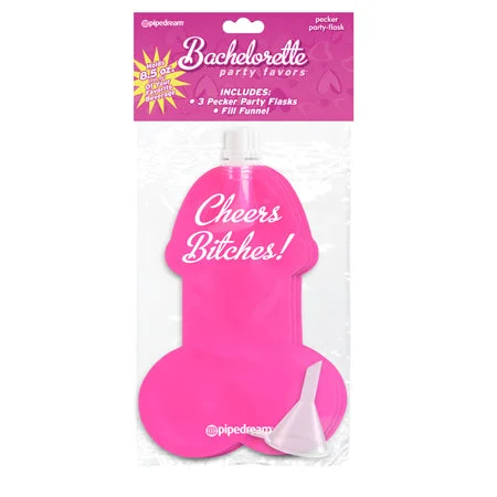 adult toys with adjustable settings design-Pipedream Bachelorette Party Favors 3-Piece Pecker Party Flask Pink