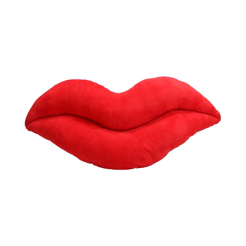 adult toys with textured silicone-Shots Lip Pillow Plushie Red 26 in. Medium