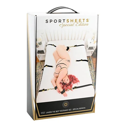 adult toys for intimate nights-Sportsheets Special Edition Under the Bed Restraint Set Black