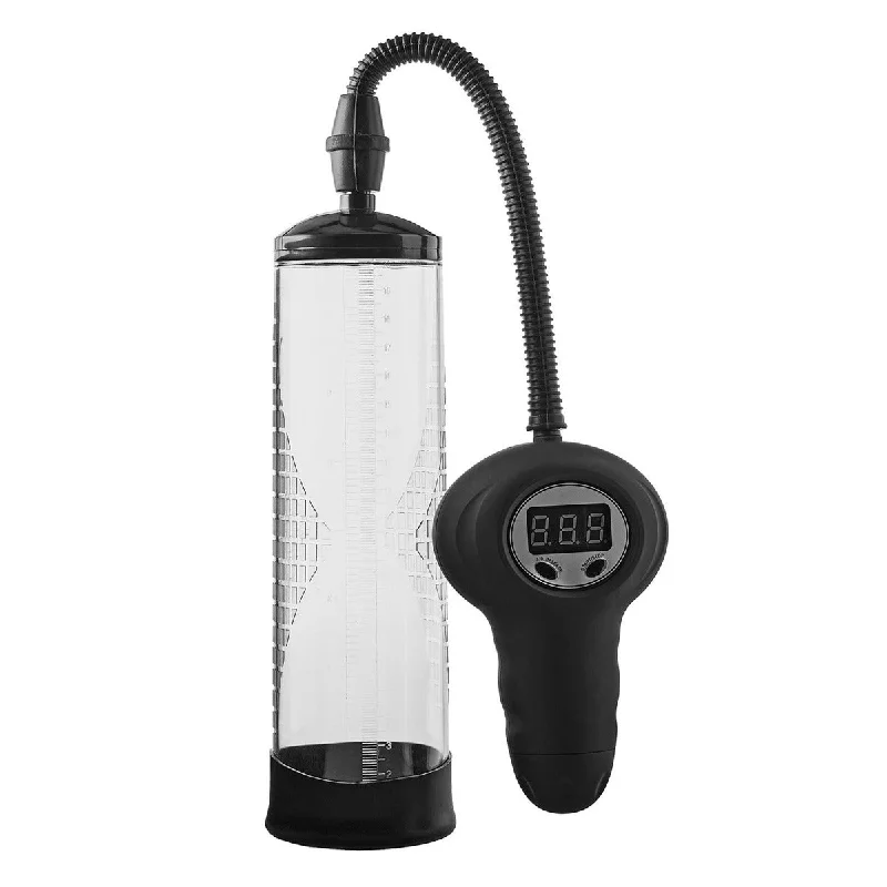 adult toys with soft texture finish design-Ram Rod Automtic Digital Penis Pump Clear