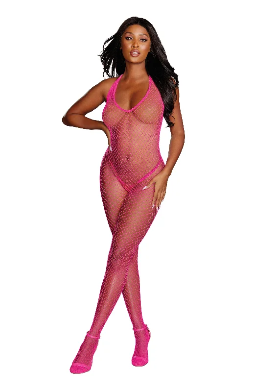 adult toys for sensual intimacy-Diamond Net Bodystocking - One Size - Neon Pink