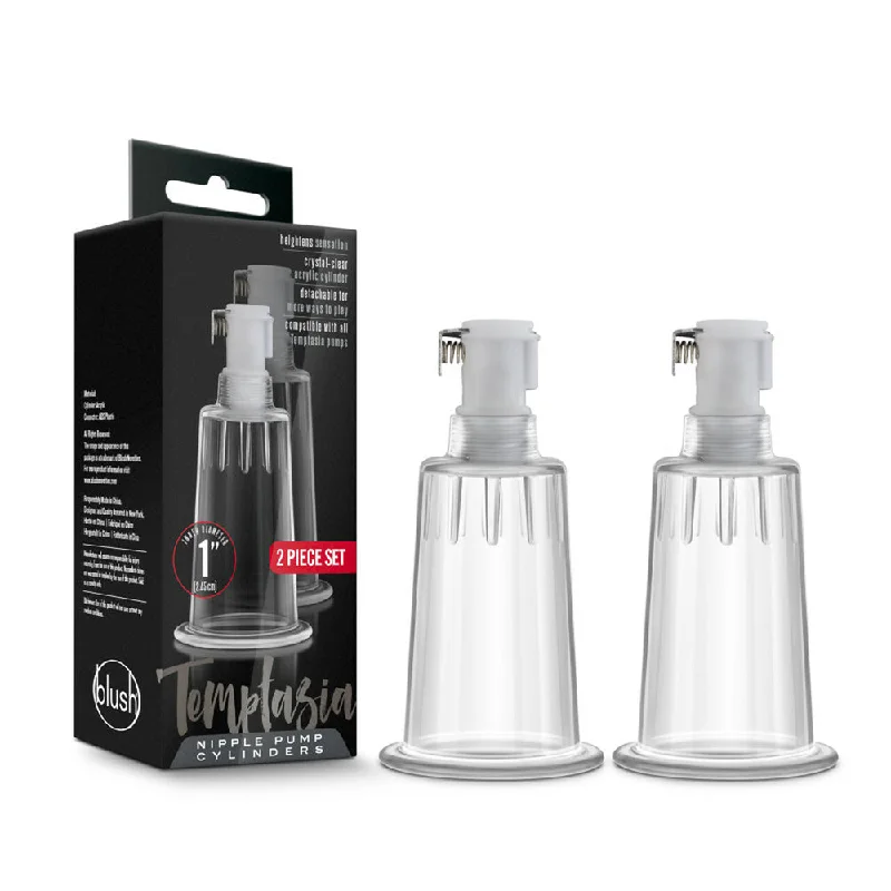 adult toys with smart design settings-Temptasia  Nipple Pumping Cylinders  Set of 2 (1 Inch Diameter) - Clear