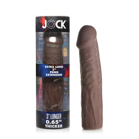 adult toys for personal fun time-Jock Extra Long Penis Extension Sleeve 3 in. Dark