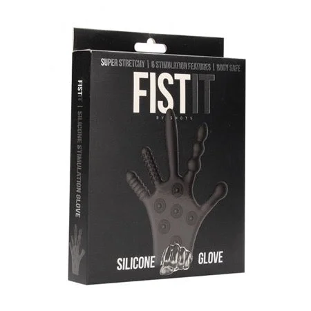 adult toys with discreet look-Shots Fist It Silicone Stimulation Glove Black