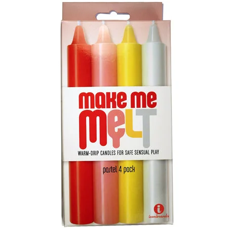 adult toys for couples bonding time-The 9's, Make Me Melt Sensual Warm-Drip Candles, 4 Pack, Pastel