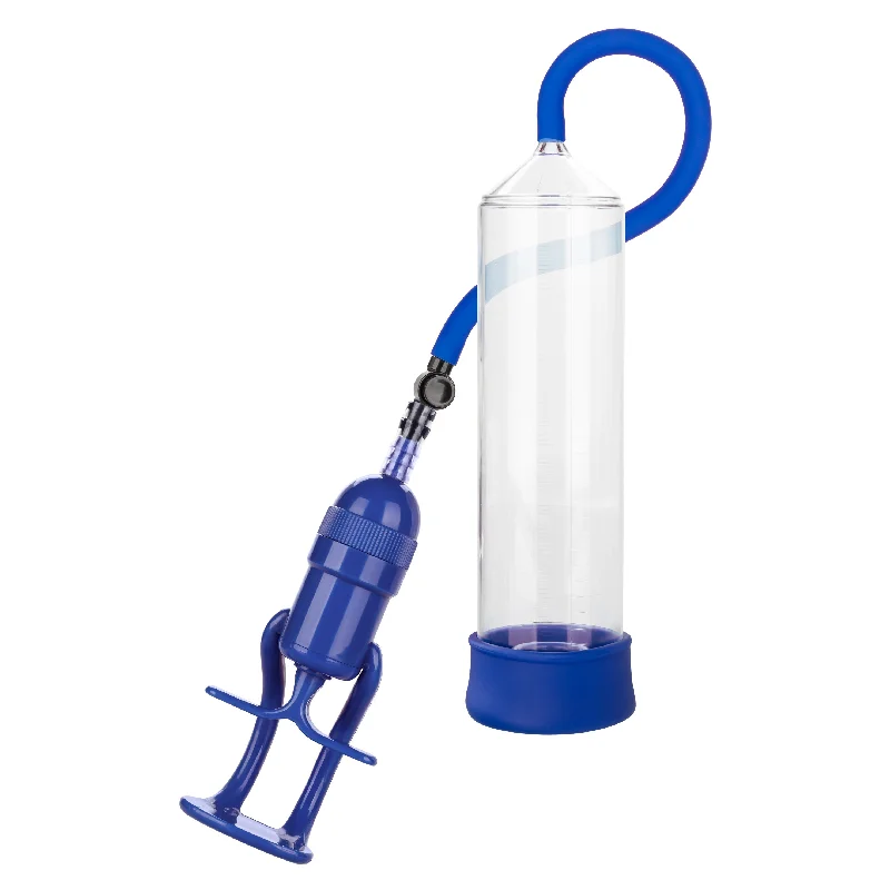 adult toys with silicone finish-Admiral Sta-Hard Pump - Blue