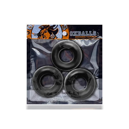 adult toys for private relaxation time-OxBalls Fat Willy 3-Pack Jumbo Cockrings FLEXtpr Black