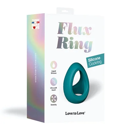 adult toys with quiet design finish-Love to Love Flux Ring Silicone Cock & Ball Ring Teal Me