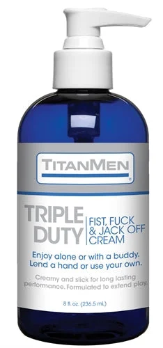 adult toys for sensual moments-Titanmen Triple Duty Fist, Fuck and Jack Off Cream - Bulk - 8 Fl. Oz.