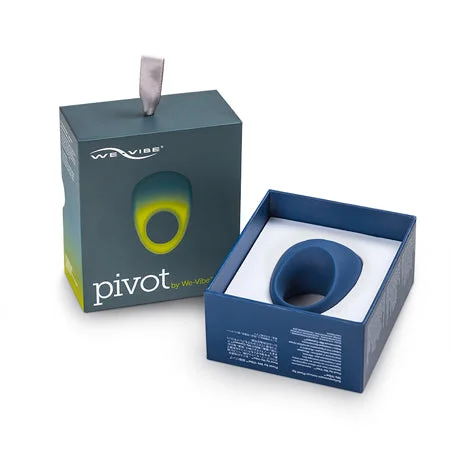 adult toys for relaxation-We-Vibe Pivot Rechargeable Silicone Vibrating Couples Ring Blue