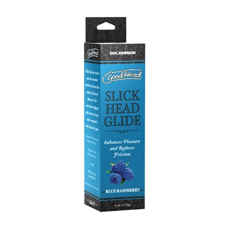 adult toys with flexible shaft-GoodHead Slick Head Glide Blue Raspberry 4 oz.