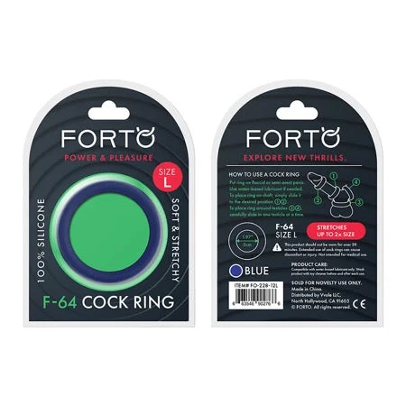 adult toys for discreet pleasure time-Forto F-64 Wide Liquid Silicone Cockring Large Blue