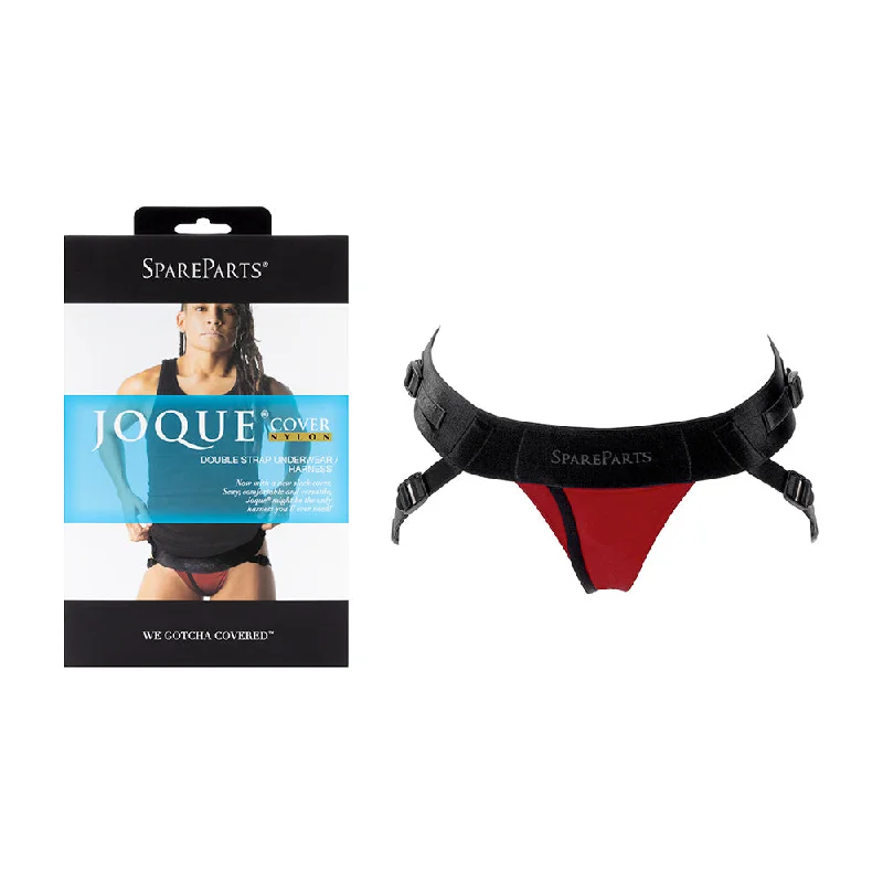 adult toys with flexible material-SpareParts Joque Cover Underwear Harness Red (Double Strap) Size B Nylon