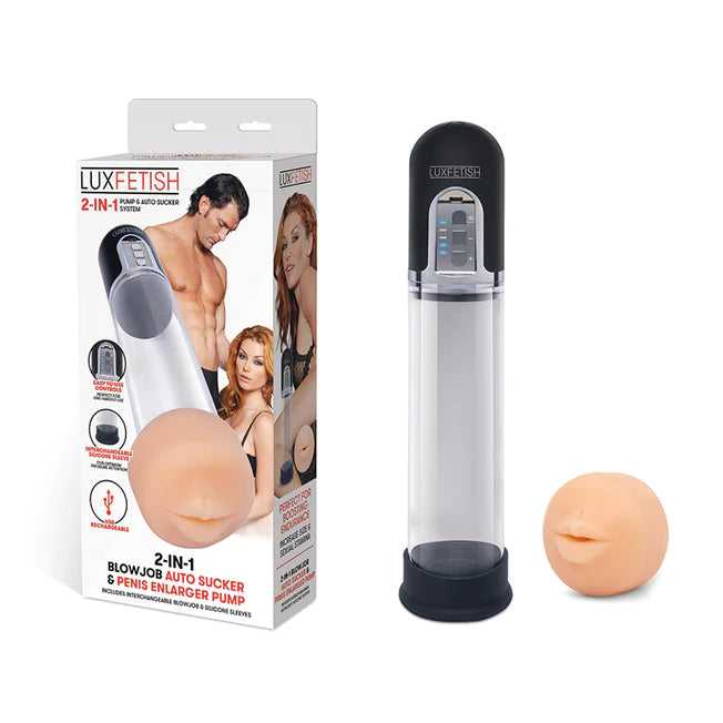 adult toys with powerful modes-2-in-1 Blowjob Auto Suck & Penis Pump