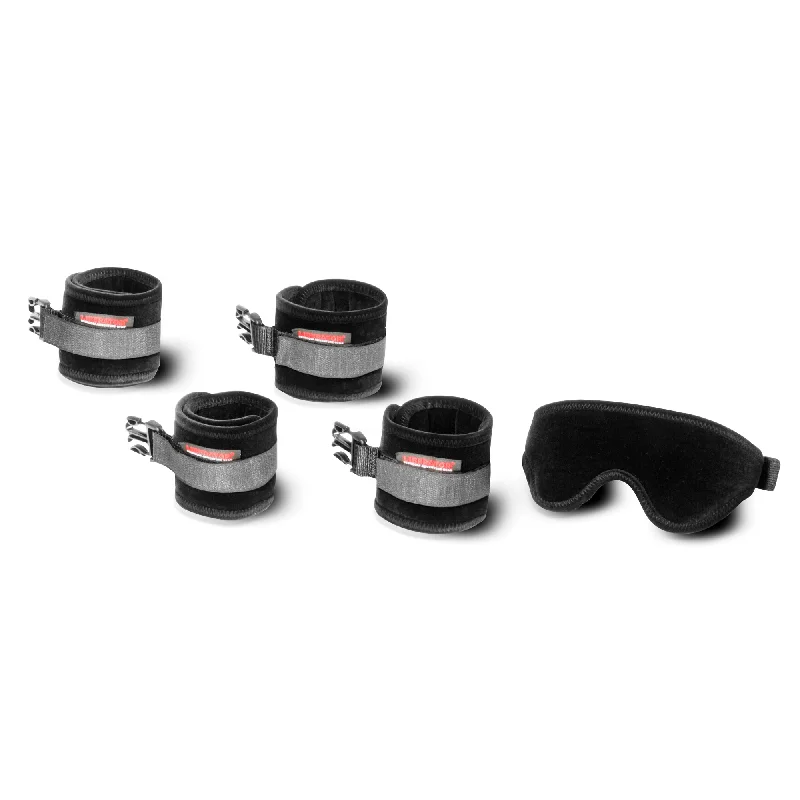 adult toys for intimate relaxation time-Liberator Black Label Seduction Cuff Kit for Restraint Play - Microfiber Blk