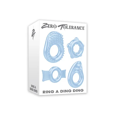 adult toys with remote-Zero Tolerance Ring A Ding Ding 4-Piece Cockring Set Blue