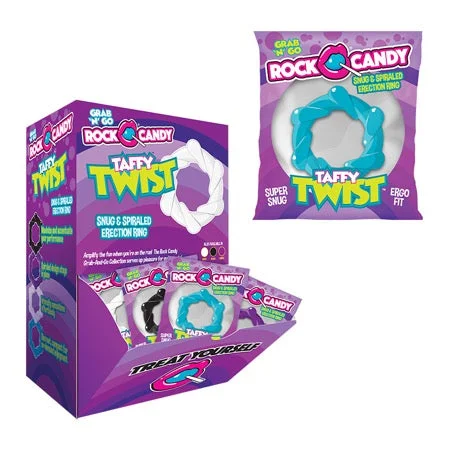 adult toys for weekend pleasure time-Taffy Twist Snug Spiraled C-Ring 24pc Display