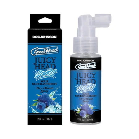 adult toys with sleek material-GoodHead Juicy Head Dry Mouth Spray Sour Blue Raspberry 2 oz.