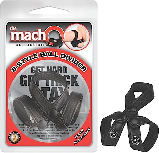 adult toys with sleek design finish-THE MACHO COLLECTION 8-STYLE BALL DIVIDER - BLACK