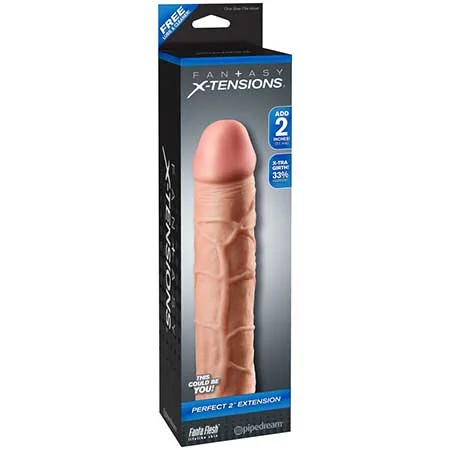 adult toys for romantic relaxation-Pipedream Fantasy X-tensions Perfect 3 in. Extension Beige