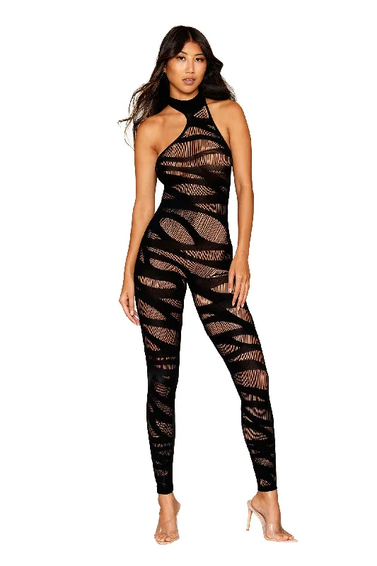 adult toys with textured finish design-Bodystocking - One Size - Black