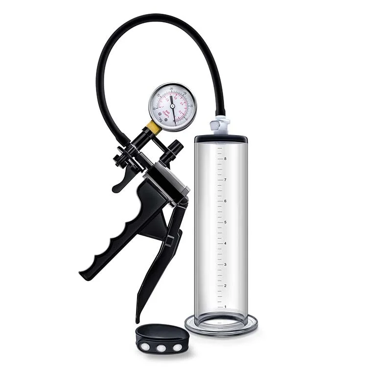 adult toys with waterproof settings finish-Performance VX8 Premium Penis Pump with Pressure Gauge