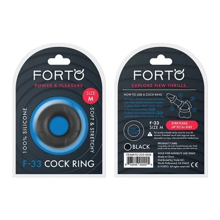 adult toys for weekend relaxation-Forto F-33 Liquid Silicone Cockring Medium Black